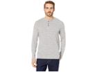 Kenneth Cole New York Long Sleeve Space Dye Three-button Henley (heather Grey) Men's T Shirt