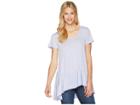 Mod-o-doc Featherweight Slub Jersey Short Sleeve Ruffle Hem Tunic (pale Pansy) Women's Blouse
