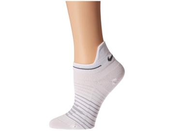 Nike Running Dri-fit Lightweight No Show (white/pure Platinum/black) No Show Socks Shoes