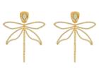 Tory Burch Embellished Dragonfly Earrings (white Opal/brass) Earring