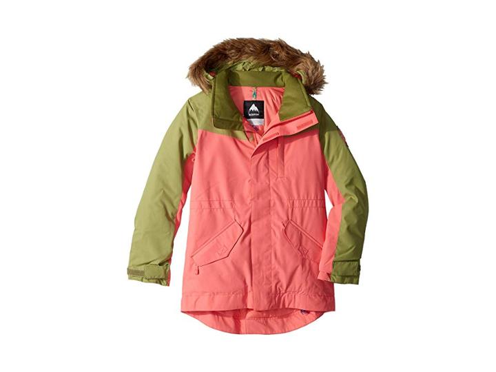 Burton Kids Aubrey Parka Jacket (little Kids/big Kids) (georgia Peach/mosstone) Girl's Coat