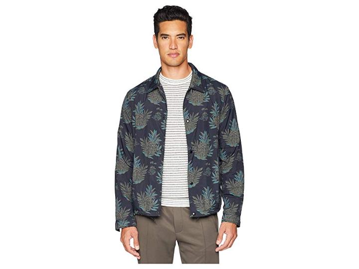 Vince Tropical Print Coaches Jacket (new Coastal) Men's Coat