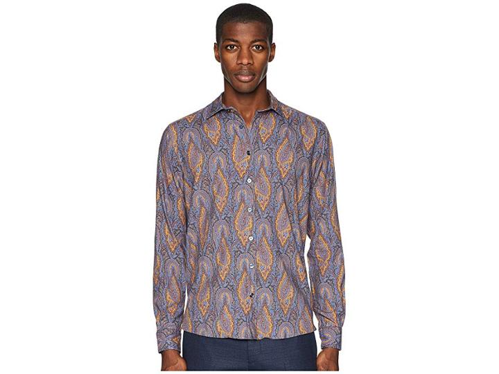 Etro Tom Paisley Shirt (blue) Men's Clothing