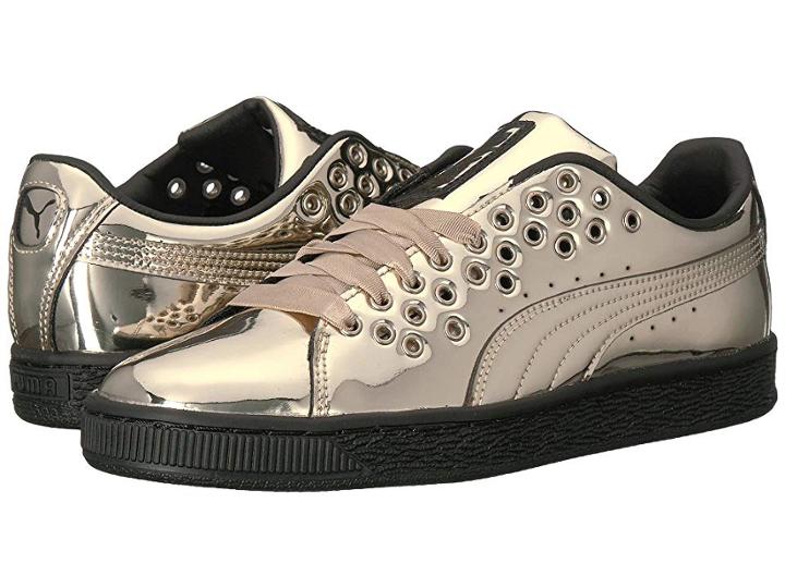 Puma Basket Xl Lace Metallic (gold/gold) Women's Shoes