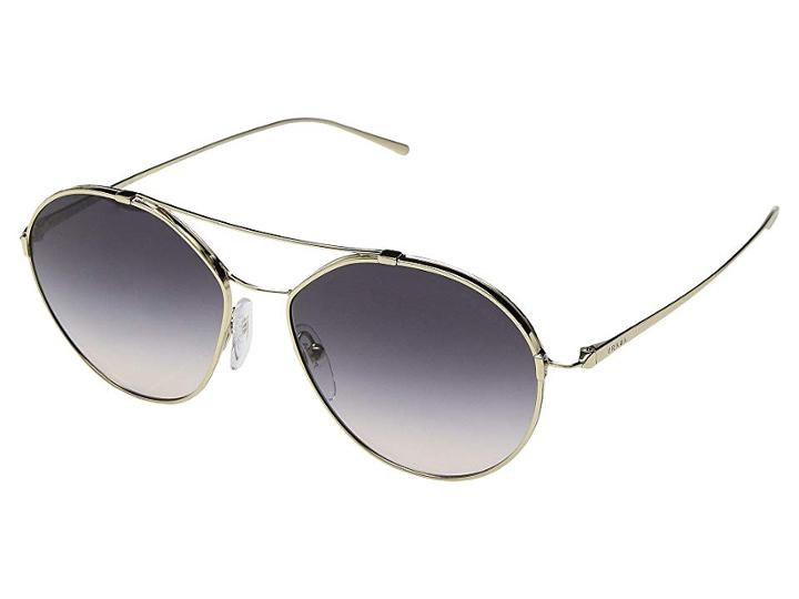 Prada 0pr 56us (pale Gold/pink Gradient Dark Violet) Fashion Sunglasses