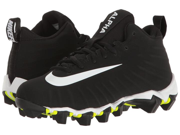 Nike Kids Alpha Menace Shark Football Wide (toddler/little Kid/big Kid) (black/white/white) Kids Shoes