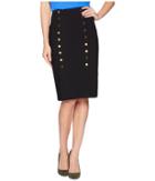 Calvin Klein Lux Skirt With Buttons (black) Women's Skirt