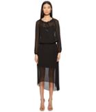 Escada Sport Daluna Long Sleeve Sheer Overlay Dress (black) Women's Dress