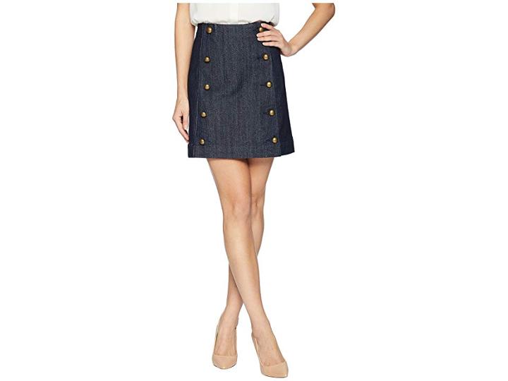 Michael Michael Kors Button Detail Mini Skirt (indigo) Women's Skirt