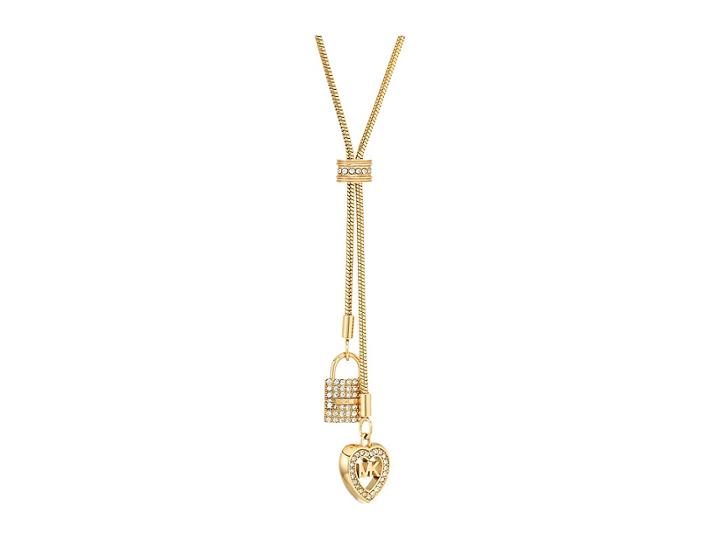 Michael Kors Love Is In The Air Double Pendant Necklace (gold) Necklace