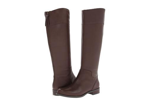 Nine West Counter (dark Brown Leather) Women's Zip Boots