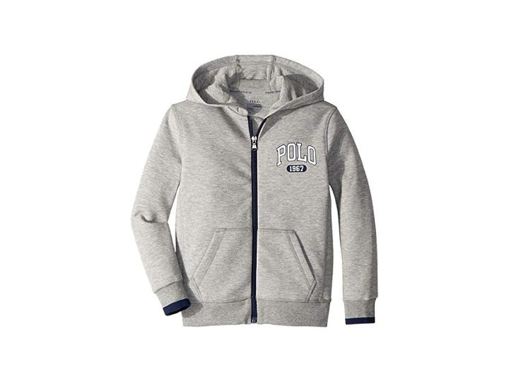 Polo Ralph Lauren Kids Double Knit Graphic Hoodie (little Kids/big Kids) (andover Heather) Boy's Sweatshirt