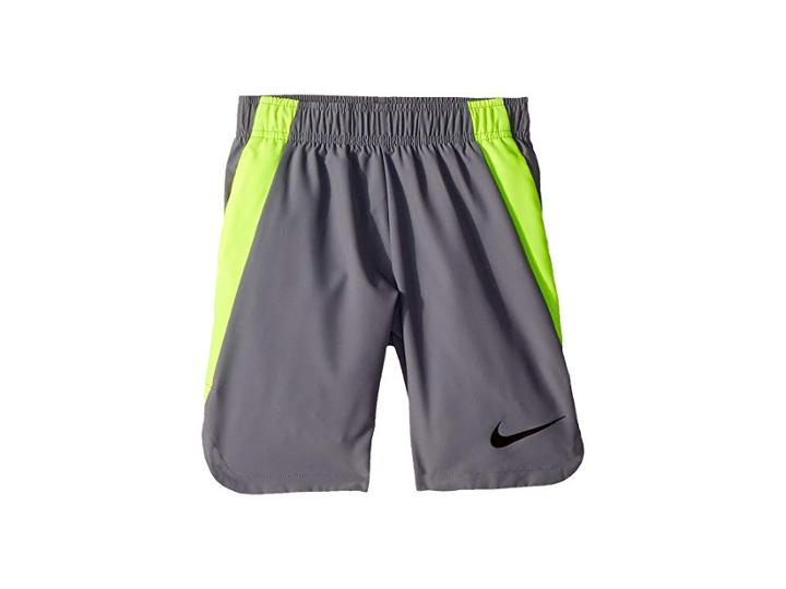 Nike Kids Vent Training Shorts (little Kids/big Kids) (cool Grey/volt/black) Boy's Shorts