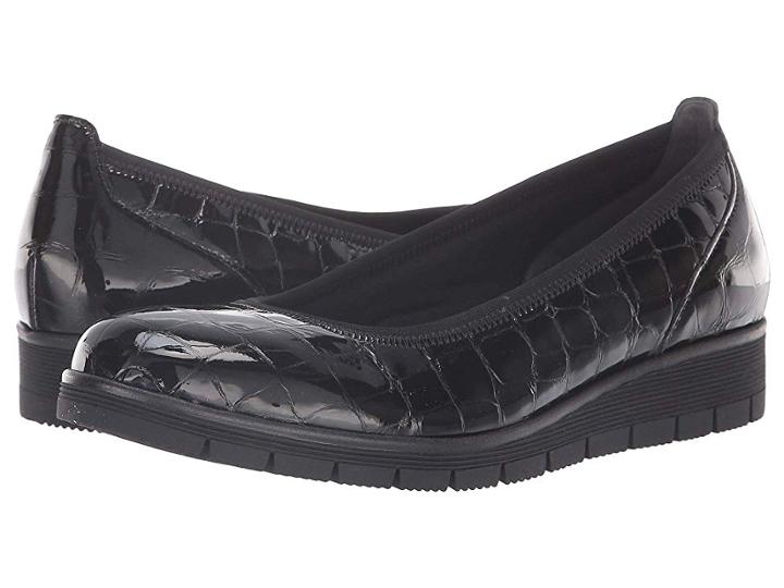 Gabor Gabor 95.340 (black Croc Patent) Women's Flat Shoes