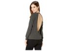 Rvca Kajsa Long Sleeve Tee (charcoal Heather) Women's T Shirt