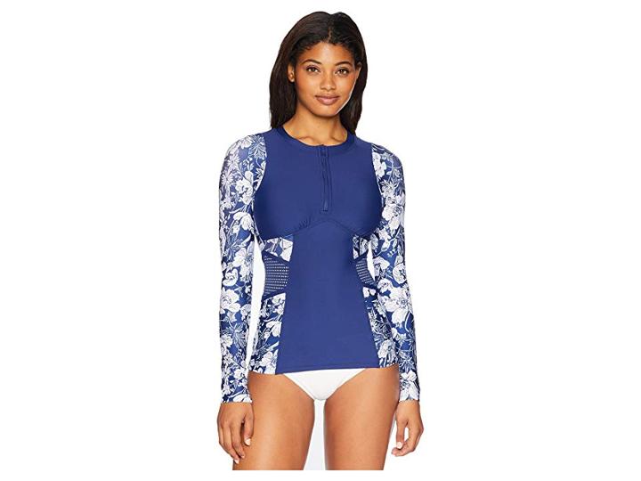 Next By Athena Zen Garden Detox Long Sleeve Surf Shirt (navy) Women's Swimwear