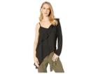 Bcbgeneration Asymmetric One Sleeve Woven Top (black) Women's Clothing