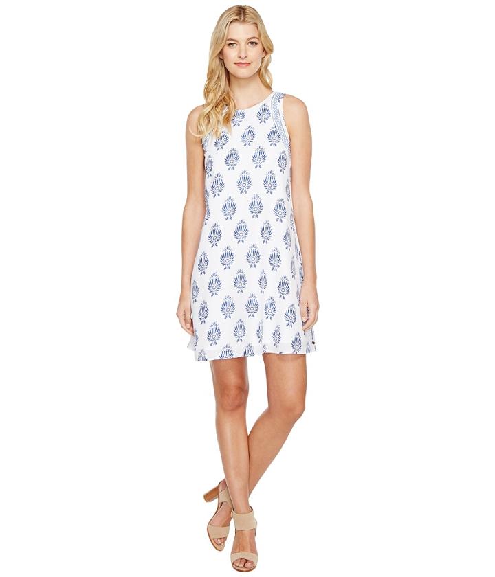 Hatley Trapeze Dress (porcelain Navy/white Floral) Women's Dress
