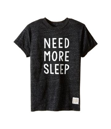 The Original Retro Brand Kids Need More Sleep Short Sleeve Tri-blend Tee (big Kids) (streaky Black) Boy's T Shirt
