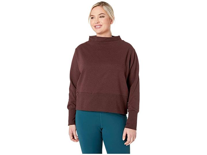 Nike Studio Mock Neck Versa Pullover (sizes 1x-3x) (el Dorado/heather/black) Women's Clothing