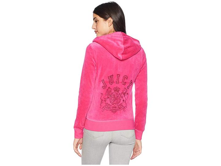 Juicy Couture Track Velour Collegiate Juicy Robertson Jacket (sweet Raspberry) Women's Jacket