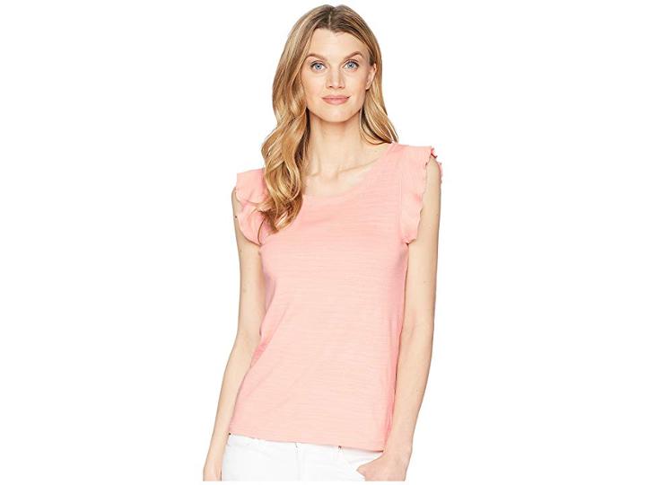 Lilla P Ruffle Sleeve Tank Top (melon) Women's Sleeveless