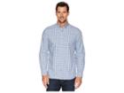 Calvin Klein Gingham Plaid Sport Shirt (clear Sky) Men's Clothing