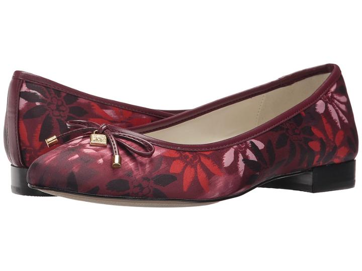 Anne Klein Ovi (wine Multi Floral Fabric) Women's Flat Shoes