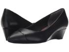 Rockport Total Motion Annett Cap Toe Wedge (black Burn Calf/lizard) Women's Wedge Shoes