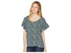 Michael Michael Kors Tiny Wildflower Top (true Navy/green Apple Multi) Women's Clothing