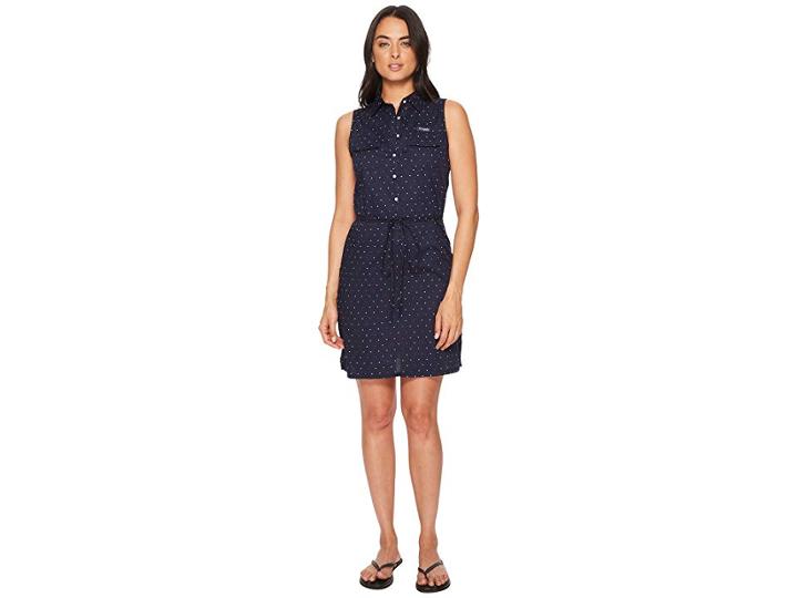 Columbia Super Boneheadtm Ii Sleeveless Dress (collegiate Navy Swiss Dot) Women's Dress