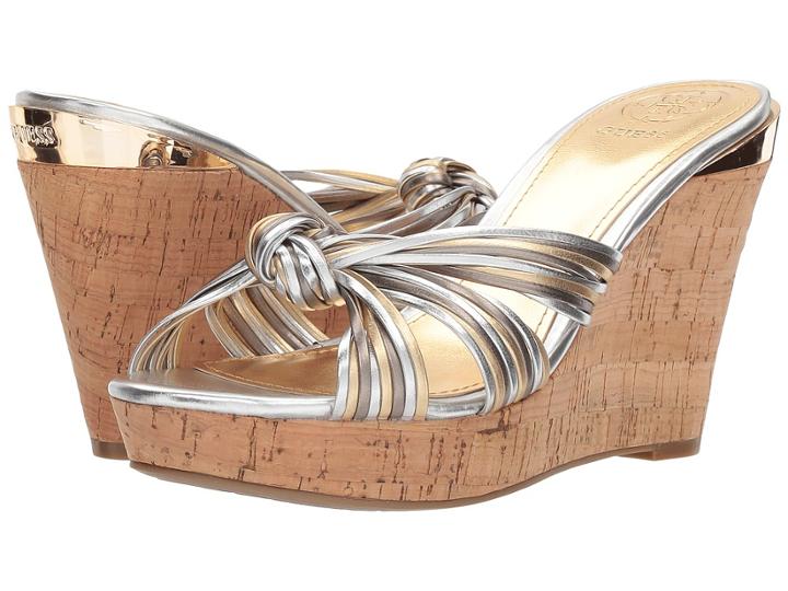 Guess Babsi (silver Synthetic) Women's Wedge Shoes