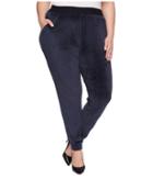 Hue Plus Size Velour Track Pants (navy) Women's Casual Pants