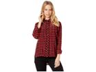 Juicy Couture Silk Check Shirt (true Red/check) Women's Blouse