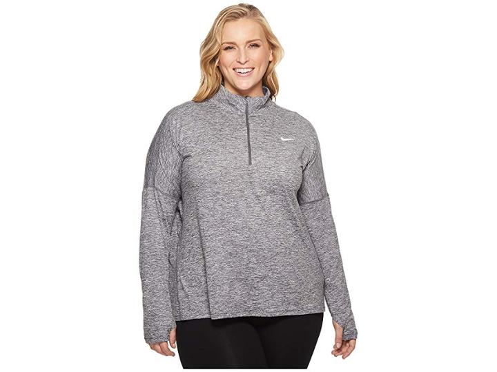 Nike Dry Element 1/2 Zip Running Top (size 1x-3x) (dark Grey/heather) Women's Long Sleeve Pullover