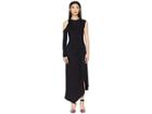 Yigal Azrouel Matte Jersey One Sleeve Dress With Snap Closure (jet) Women's Dress