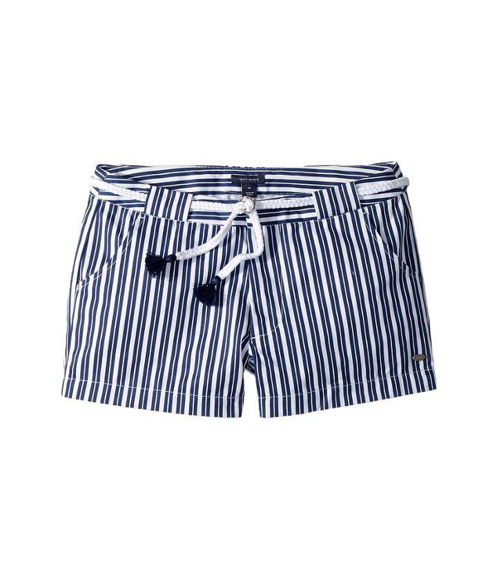 Tommy Hilfiger Kids Stripe Shorts With Novelty Belt (little Kids/big Kids) (flag Blue) Girl's Shorts