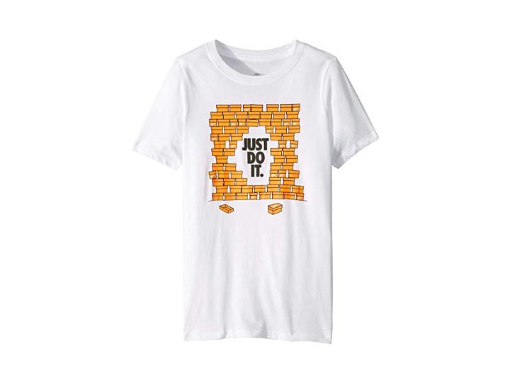 Nike Kids Nsw Shoebox Just Do It T-shirt (big Kids) (white/cone) Boy's T Shirt