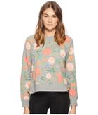 Kate Spade New York Athleisure Blossom Crop Pullover (flint Heather) Women's Clothing