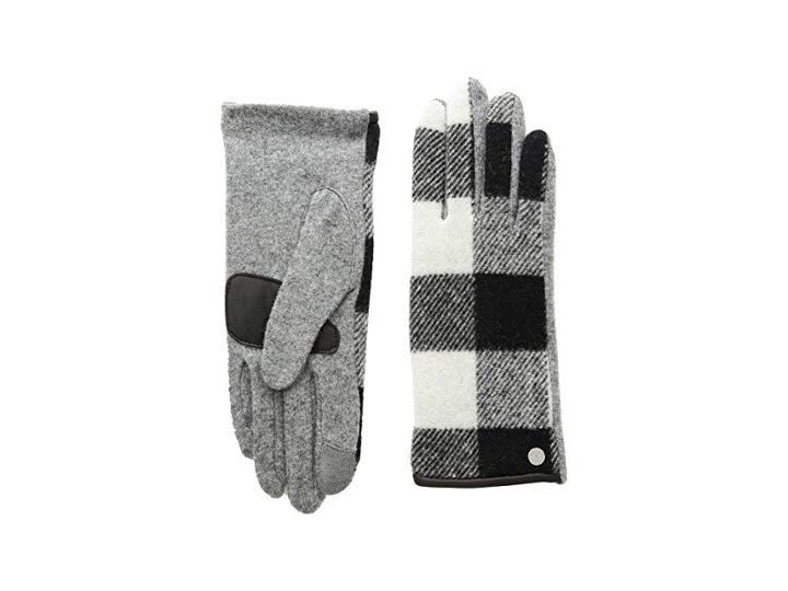 Echo Design Buffalo Plaid Gloves (heather Grey) Extreme Cold Weather Gloves