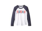 Chaser Kids Super Soft Sugar Rush Long Sleeve Raglan Tee (little Kids/big Kids) (white/avalon) Boy's Long Sleeve Pullover