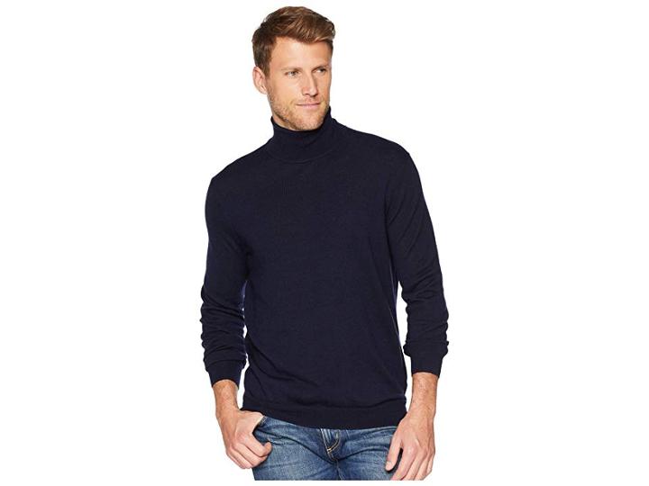 Polo Ralph Lauren Washable Merino Turtleneck Sweater (hunter Navy) Men's Sweater