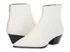 Steve Madden Cafe Bootie (white Leather) Women's Boots