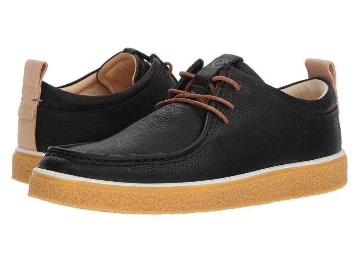 Ecco Crepetray Moc Tie (black/powder) Men's Lace Up Cap Toe Shoes