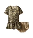 Dolce & Gabbana Kids Floral Dress (infant) (gold) Girl's Dress