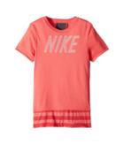 Nike Kids Dry Training Top (little Kids/big Kids) (sea Coral/dark Grey) Girl's Clothing