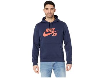 Nike Sb Sb Icon Pullover Essential Hoodie (obsidian/habanero Red) Men's Sweatshirt