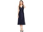 Lauren Ralph Lauren Grace Floral Scallop Lace Castina Sleeveless Day Dress (navy/navy Sequin) Women's Dress