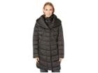 Kenneth Cole New York 3/4 Mixed Quilt Puffer (black) Women's Coat