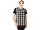 Lauren Ralph Lauren Plus Size Plaid-panel T-shirt (polo Black) Women's Clothing